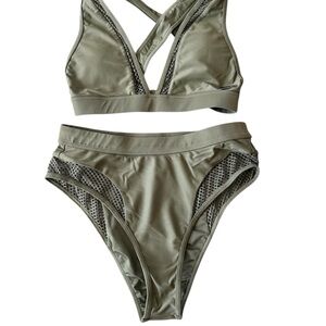 Gymshark Olive Mesh Bikini Set